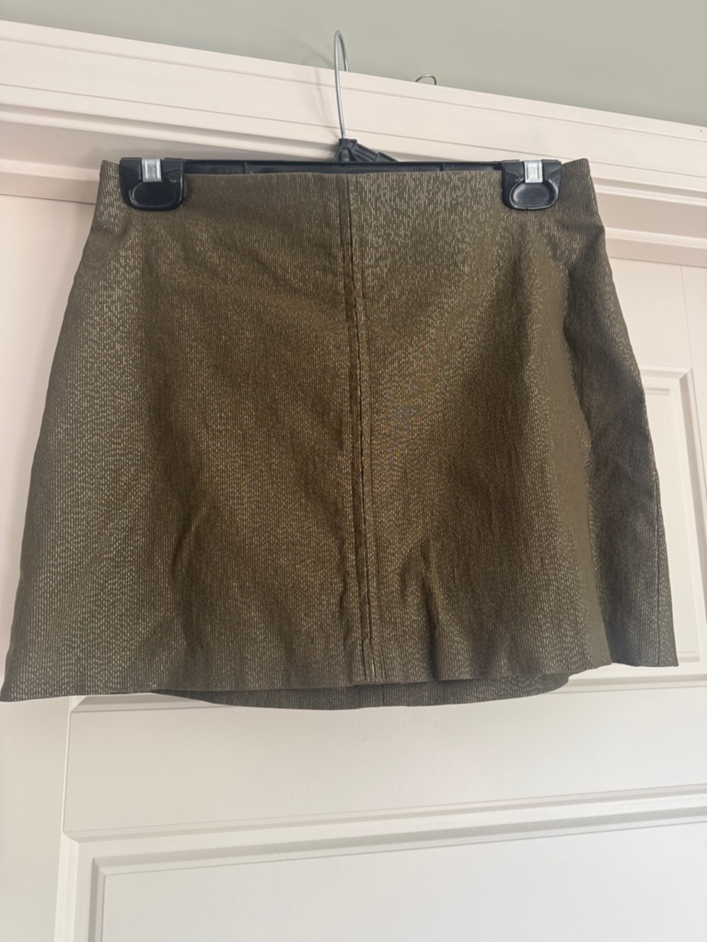 Bebe Olive Metallic Mini Skirt - Size 6